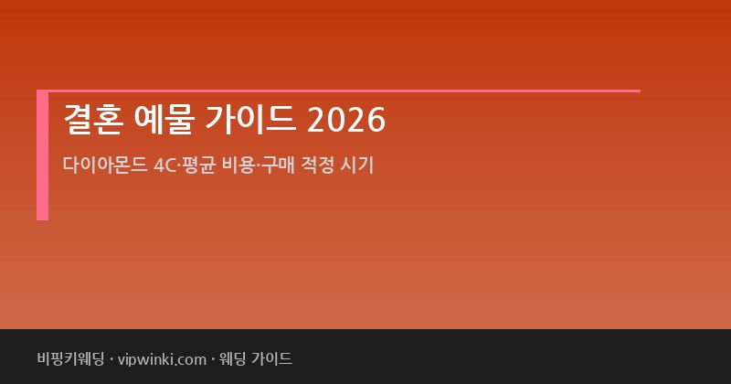 결혼 예물 가이드 2026 다이아몬드 반지 커플링 예단 평균 비용