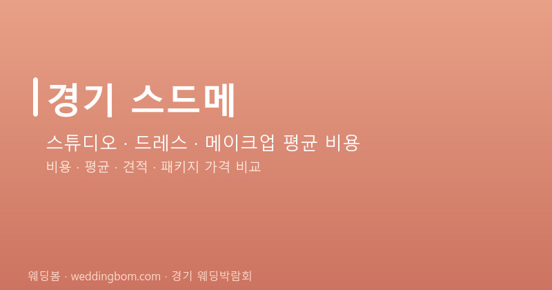 경기 스드메 비용 평균 견적 패키지 스튜디오 드레스 메이크업 가격